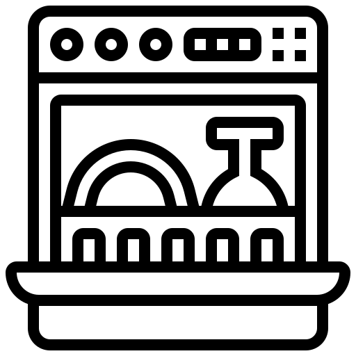 Depicts a dishwasher appliance